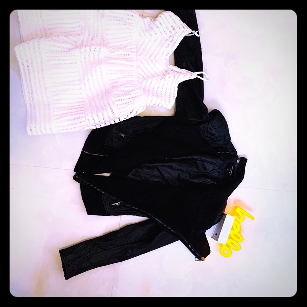 Black leather jacket (faux)